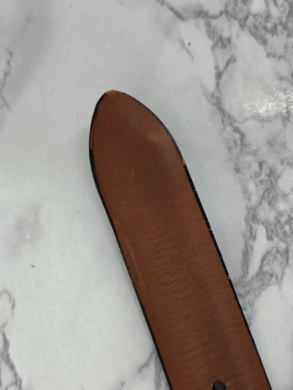 Cole Haan Men's Leather Belt in Deep Burgundy with Gold Tone Brass Buckle